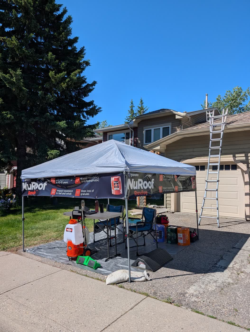 Nano Shield Calgary crew set up at a Calgary home